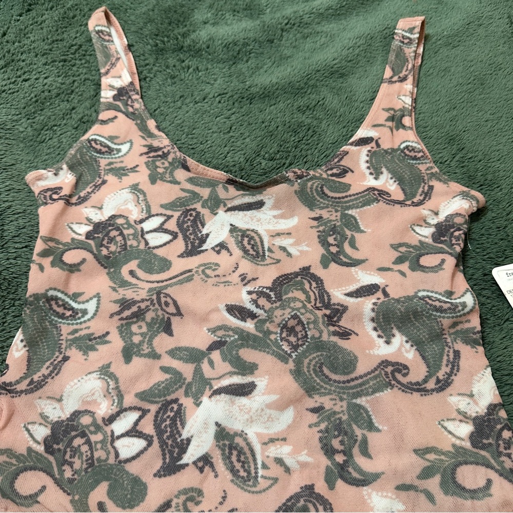 (SOLD) Free People ★ Mesh Floral Bodysuit - Picture 5 of 8